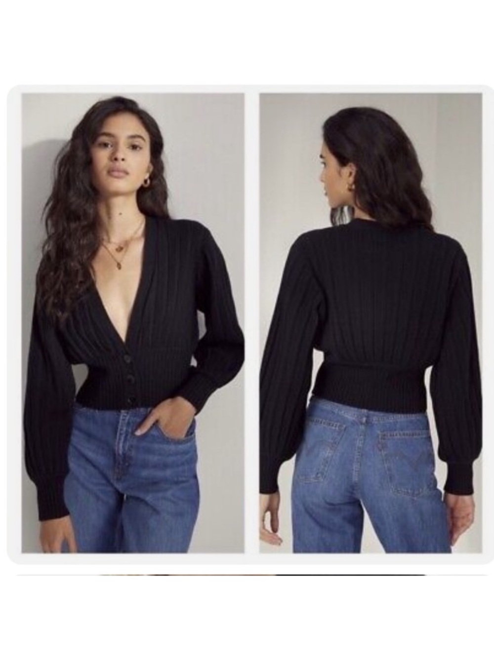 Wilfred Ribbed Plunge Front Cardigan